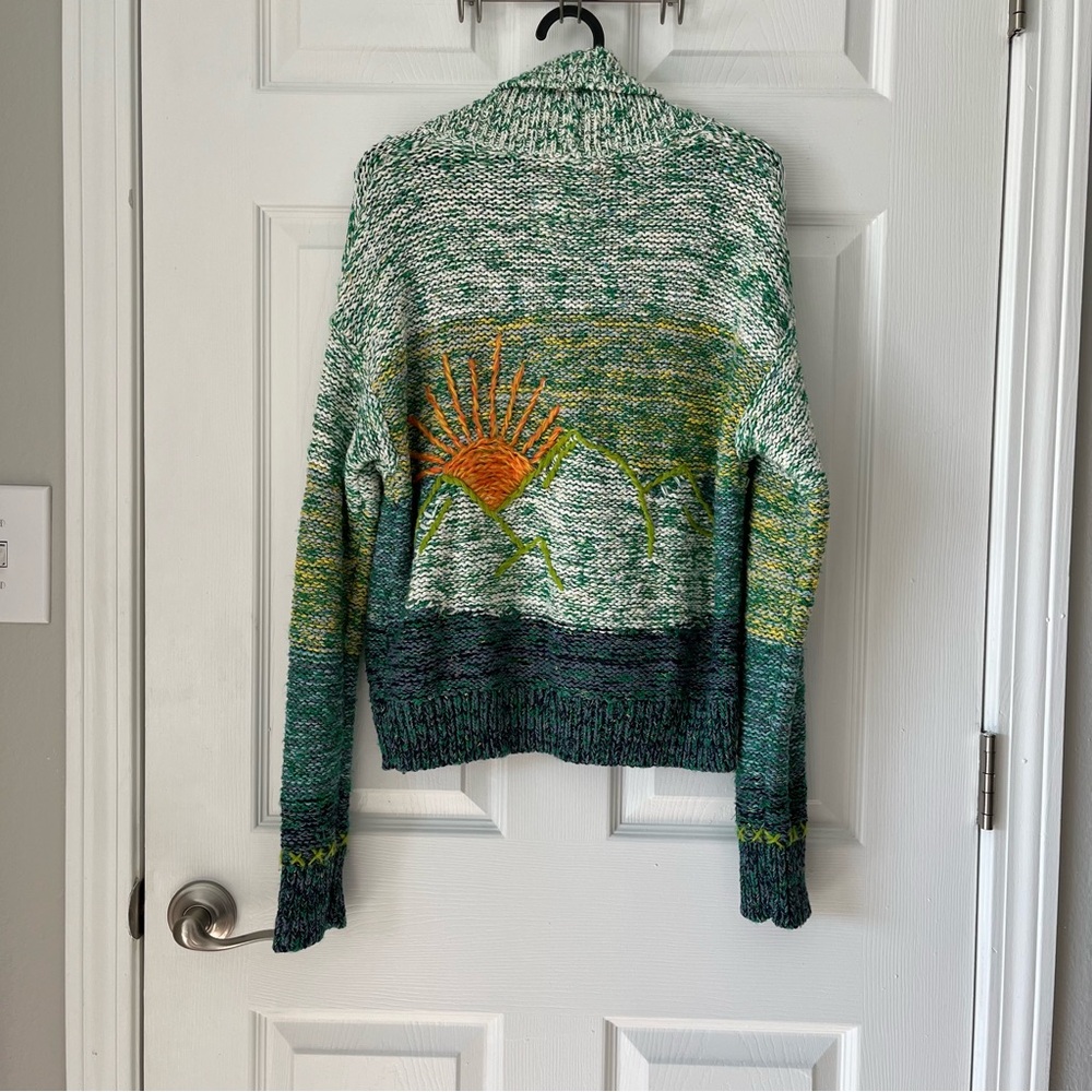 EUC Pilcro Anthropologie Sunset Embroidered Cardigan size Small - Picture 2 of 13